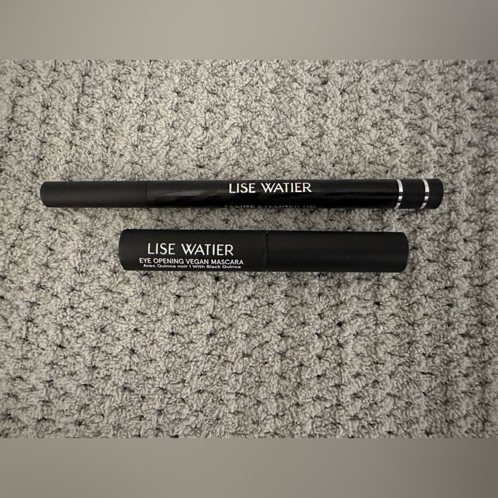 Lise Watier Black Mini Mascara and Black Full Size Liquid Eyeliner